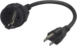 5-15P to Euro CEE7/7 Short Power Cord Plug,Toptekits US 3-Prong NEMA5-15P Standard Plug to CEE 7/7 Schuko European Female Socket Power Cord,EU US Plug Adapter, 16AWG,1ft/0.3m (5-15P to Schuko) 5-15P to Euro CEE7/7 Short Power Cord Plug,Toptekits US 3-Prong NEMA5-15P Standard Plug to CEE 7/7 Schuko European Female Socket Power Cord,EU US Plug Adapter, 16AWG,1ft/0.3m (5-15P to Schuko)