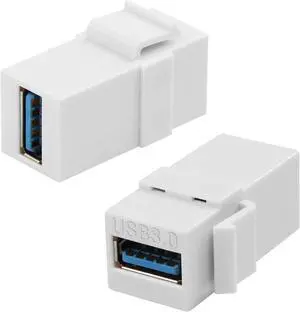 (2 Pack) Super Speed USB 3.0 Female to Female F/F Modular Insert Jack Coupler for Wall Plate,USB 3.0 Keystone Jack Female Coupler Insert Snap-in Connector Socket Adapter Port for Wall Plate Out (2 Pack) Super Speed USB 3.0 Female to Female F/F Modular Insert Jack Coupler for Wall Plate,USB 3.0 Keystone Jack Female Coupler Insert Snap-in Connector Socket Adapter Port for Wall Plate Out