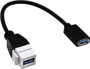 USB 3.0 Keystone Jack Inserts Cable, USB 3.0 A Female to USB A 3.0 Female Keystone Insert Wall Plate Outlet Panel Cable,USB 3.0 A Female to Female Panel Mount Insert Adapter,20cm/8inch USB 3.0 Keystone Jack Inserts Cable, USB 3.0 A Female to USB A 3.0 Female Keystone Insert Wall Plate Outlet Panel Cable,USB 3.0 A Female to Female Panel Mount Insert Adapter,20cm/8inch