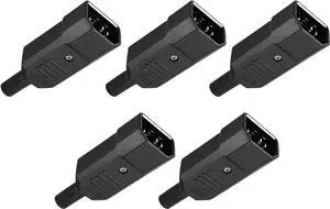(5 Pack) IEC C14 Male Connector Electrical Adapter, DIY IEC320 C14 Rewireable Power Plug 3 Prong Adapter Power Converters 10A/250V (5 Pack) IEC C14 Male Connector Electrical Adapter, DIY IEC320 C14 Rewireable Power Plug 3 Prong Adapter Power Converters 10A/250V