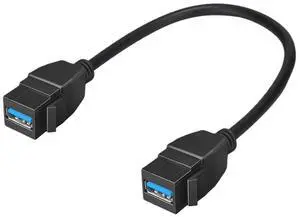 USB 3.0 Keystone Jack Inserts Cable, USB 3.0 A Female to USB A 3.0 Female Keystone Insert Wall Plate Outlet Panel Cable,USB 3.0 A Female to Female Panel Mount Insert Adapter,20cm/8inch Black USB 3.0 Keystone Jack Inserts Cable, USB 3.0 A Female to USB A 3.0 Female Keystone Insert Wall Plate Outlet Panel Cable,USB 3.0 A Female to Female Panel Mount Insert Adapter,20cm/8inch Black