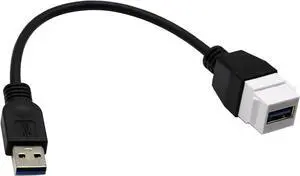 USB 3.0 A Male to Female Panel Mount Insert Adapter for Wall Socket Face Plate ,USB 3.0 A to USB 3.0 A Female to Male Connector Extension Cable For Wall Plate Outlet Panel ,8inch/20cm USB 3.0 A Male to Female Panel Mount Insert Adapter for Wall Socket Face Plate ,USB 3.0 A to USB 3.0 A Female to Male Connector Extension Cable For Wall Plate Outlet Panel ,8inch/20cm