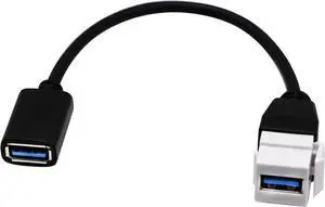 USB 3.0 A Female to Female Panel Mount Insert Adapter for Wall Socket Face Plate ,USB 3.0 A to USB 3.0 A Female to Female Connector Extension Cable For Wall Plate Outlet Panel ,8inch/20cm USB 3.0 A Female to Female Panel Mount Insert Adapter for Wall Socket Face Plate ,USB 3.0 A to USB 3.0 A Female to Female Connector Extension Cable For Wall Plate Outlet Panel ,8inch/20cm