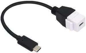 USB C Keystone Jack Cable,Type-c Male to Female Panel Mount Insert Adapter USB-C Pigtail Extention Keystone-to-Cable Convertor USB 3.1 Type C Extension Cord for Wall Socket Face Plate (White) USB C Keystone Jack Cable,Type-c Male to Female Panel Mount Insert Adapter USB-C Pigtail Extention Keystone-to-Cable Convertor USB 3.1 Type C Extension Cord for Wall Socket Face Plate (White)