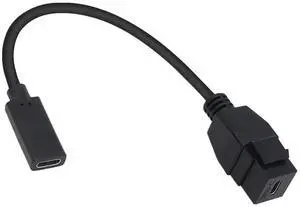 USB C Keystone Jack Cable,Type-c Female to Female Panel Mount Insert Adapter USB-C Pigtail Extention Keystone-to-Cable Convertor USB 3.1 Type C Extension Cord for Wall Socket Face Plate (Black) USB C Keystone Jack Cable,Type-c Female to Female Panel Mount Insert Adapter USB-C Pigtail Extention Keystone-to-Cable Convertor USB 3.1 Type C Extension Cord for Wall Socket Face Plate (Black)