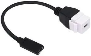 USB C Keystone Jack Cable,Type-c Female to Female Panel Mount Insert Adapter USB-C Pigtail Extention Keystone-to-Cable Convertor USB 3.1 Type C Extension Cord for Wall Socket Face Plate (White) USB C Keystone Jack Cable,Type-c Female to Female Panel Mount Insert Adapter USB-C Pigtail Extention Keystone-to-Cable Convertor USB 3.1 Type C Extension Cord for Wall Socket Face Plate (White)