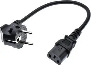 EU Europe Schuko to IEC C13 Short Power Cord, European Power Cable Plug, CEE7/7 to C13 IEC Cable, Schuko CEE7/7 to IEC-60320-C13, 18AWG,2ft/60cm EU Europe Schuko to IEC C13 Short Power Cord, European Power Cable Plug, CEE7/7 to C13 IEC Cable, Schuko CEE7/7 to IEC-60320-C13, 18AWG,2ft/60cm