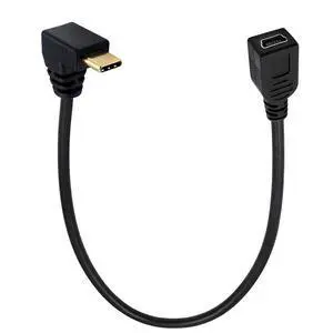 90 Degree Angle USB-C Charging Cable, USB 3.1 Type C Male to Mini USB (Mini B) Female Converter Short Cable Cord , 8inch/25cm,Up/Down Angle 90 Degree Angle USB-C Charging Cable, USB 3.1 Type C Male to Mini USB (Mini B) Female Converter Short Cable Cord , 8inch/25cm,Up/Down Angle