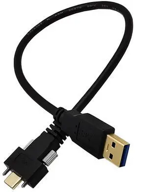 USB 3.1 Type-C Dual Screw Locking to Standard USB3.0 Data Cable for Camera ,1ft/0.3m, Straight USB 3.1 Type-C Dual Screw Locking to Standard USB3.0 Data Cable for Camera ,1ft/0.3m, Straight