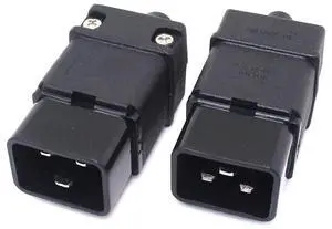 2 Pack IEC 320 C20 Rewirable Power Plug Electrical Adapter, DIY IEC C20 Screw Lock AC Plug IEC Power Connector, 16A 250V, Black Male Inlet 2 Pack IEC 320 C20 Rewirable Power Plug Electrical Adapter, DIY IEC C20 Screw Lock AC Plug IEC Power Connector, 16A 250V, Black Male Inlet