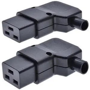 2 Pack IEC 320 C19 Rewirable Power Plug Electrical Adapter, DIY IEC C19 Elbow Plug,Right Angle IEC C19 Connector, EN 60320 C19 90 Degree Angle Power Converter 2 Pack IEC 320 C19 Rewirable Power Plug Electrical Adapter, DIY IEC C19 Elbow Plug,Right Angle IEC C19 Connector, EN 60320 C19 90 Degree Angle Power Converter