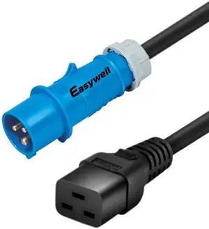 Heavy Duty Power Cord Plug, Blue IEC309 to IEC 320 C19 for UPS/PDU PC Power Cable (32A IEC309 to C19, 32ft/10m) Heavy Duty Power Cord Plug, Blue IEC309 to IEC 320 C19 for UPS/PDU PC Power Cable (32A IEC309 to C19, 32ft/10m)
