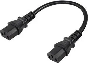 C13 to C13 Power Extension Cord, IEC 320 C13 Female to C13 Female Computer Power Cord, C13 C14 Cable, IEC C14 Extender, IEC Cable, 3500W, 16AWG, 1.6ft/0.5m C13 to C13 Power Extension Cord, IEC 320 C13 Female to C13 Female Computer Power Cord, C13 C14 Cable, IEC C14 Extender, IEC Cable, 3500W, 16AWG, 1.6ft/0.5m