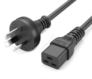 Heavy Duty Au to C19 Power Cord, 3 Prong Australia/New Zealand AS3112 Plug to IEC 320 C19 Power Cable,16AWG,6ft/1.8m, Au to C19 Heavy Duty Au to C19 Power Cord, 3 Prong Australia/New Zealand AS3112 Plug to IEC 320 C19 Power Cable,16AWG,6ft/1.8m, Au to C19