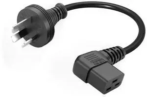 Heavy Duty Au to C19 Elbow Plug Power Cord, 3 Prong Australia/New Zealand AS3112 Plug to 90 Degree Left Angle IEC 320 C19 Power Cable,16AWG,3ft/1m ,Au to Left C19 Heavy Duty Au to C19 Elbow Plug Power Cord, 3 Prong Australia/New Zealand AS3112 Plug to 90 Degree Left Angle IEC 320 C19 Power Cable,16AWG,3ft/1m ,Au to Left C19