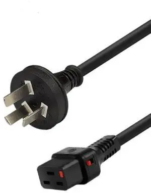 Heavy Duty Au to Locking C19 Power Cord, 3 Prong Australia/New Zealand AS3112 Plug to IEC 320 C19 with Lock Power Cable,16AWG, 3ft/1m ,Au to Locking C19 Heavy Duty Au to Locking C19 Power Cord, 3 Prong Australia/New Zealand AS3112 Plug to IEC 320 C19 with Lock Power Cable,16AWG, 3ft/1m ,Au to Locking C19