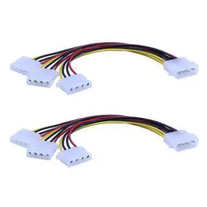 (2 Pack) High Quality 4 Pin Molex Male to 3 port Molex IDE Female Power Supply Splitter Adapter Computer 4Pin IDE Power Cord,Molex 4 Pin Power Supply Y Splitter Cable - 3 Female to 1 Male (2 Pack) High Quality 4 Pin Molex Male to 3 port Molex IDE Female Power Supply Splitter Adapter Computer 4Pin IDE Power Cord,Molex 4 Pin Power Supply Y Splitter Cable - 3 Female to 1 Male