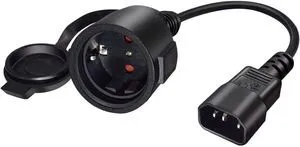 IEC C14 to Schuko Socket Short Power Cord 1ft Outdoor with Waterproof Cover, IEC320 C14 to CEE7/7 European Schuko Female Short Power Extension Cord, IEC Power Cable,17AWG(1ft/0.3m) IEC C14 to Schuko Socket Short Power Cord 1ft Outdoor with Waterproof Cover, IEC320 C14 to CEE7/7 European Schuko Female Short Power Extension Cord, IEC Power Cable,17AWG(1ft/0.3m)