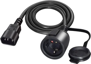 IEC C14 to Schuko Female Long Power Cord Outdoor with Waterproof Cover, IEC320 C14 to CEE7/7 European Schuko Female Power Extension Cord, IEC Power Cable,17AWG (10ft/3m) IEC C14 to Schuko Female Long Power Cord Outdoor with Waterproof Cover, IEC320 C14 to CEE7/7 European Schuko Female Power Extension Cord, IEC Power Cable,17AWG (10ft/3m)