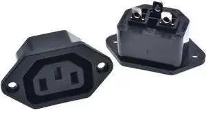 (5 Pack) DIY Rewireable Power Plug C13 Connector with Mounting Holes Adapter ,IEC C13 Female Plug with Screw Holes AC 250V 16A 3 Pins Inlet Module Power Connector Socket (5 Pack) DIY Rewireable Power Plug C13 Connector with Mounting Holes Adapter ,IEC C13 Female Plug with Screw Holes AC 250V 16A 3 Pins Inlet Module Power Connector Socket