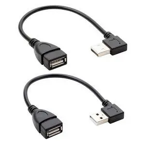 (2 Pack) 90 Degree Left & Right Angled USB 2.0 A Male to USB Female Extension Adapter Cable (25cm/0.82ft,1PC right+1PC left adapter) (2 Pack) 90 Degree Left & Right Angled USB 2.0 A Male to USB Female Extension Adapter Cable (25cm/0.82ft,1PC right+1PC left adapter)