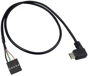 2-Pack USB 2.0 Motherboard 9pin 10pin Header to 90 Degree Left Angle Micro USB 5Pin Cable 1.6ft/50cm for Mini Monitor Sensor Panel Camera Left Angle 2-Pack USB 2.0 Motherboard 9pin 10pin Header to 90 Degree Left Angle Micro USB 5Pin Cable 1.6ft/50cm for Mini Monitor Sensor Panel Camera Left Angle