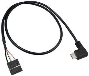 2-Pack USB 2.0 Motherboard 9pin 10pin Header to 90 Degree Right Angle Micro USB 5Pin Cable 1.6ft/50cm for Mini Monitor Sensor Panel Camera Right Angle 2-Pack USB 2.0 Motherboard 9pin 10pin Header to 90 Degree Right Angle Micro USB 5Pin Cable 1.6ft/50cm for Mini Monitor Sensor Panel Camera Right Angle