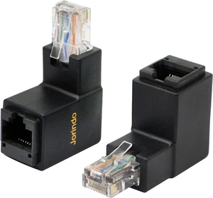 2 Pack 90 Degree Ethernet LAN RJ45 Male to Female, Up Angle Network Cat5 / Cat5e / Cat6 Extender Adapter(2 Pcs) 90 Degree Up Angle 2 Pack 90 Degree Ethernet LAN RJ45 Male to Female, Up Angle Network Cat5 / Cat5e / Cat6 Extender Adapter(2 Pcs) 90 Degree Up Angle