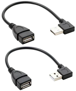 2pcs 90 Degree Left & Right Angled USB 2.0 A Male to USB Female Extension Adapter Cable 25cm 2pcs 90 Degree Left & Right Angled USB 2.0 A Male to USB Female Extension Adapter Cable 25cm