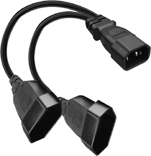 IEC C14 to 2 EU Y Splitter Power Cord, IEC 320 C14 to Dual EU Europe CEE 7/16 2-Pin Female Socket Y Split Short Power Cable Dual IEC Double Multi IEC Cable,18AWG,1ft/30cm IEC C14 to 2 EU Y Splitter Power Cord, IEC 320 C14 to Dual EU Europe CEE 7/16 2-Pin Female Socket Y Split Short Power Cable Dual IEC Double Multi IEC Cable,18AWG,1ft/30cm