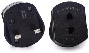 (2 Pack) Shaver Plug Adaptor Shaving Toothbrush Adapter Epilators Bathroom UK to 2 Pin 3 Pin Converter, 1A 250V Black Style 2 (2 Pack) Shaver Plug Adaptor Shaving Toothbrush Adapter Epilators Bathroom UK to 2 Pin 3 Pin Converter, 1A 250V Black Style 2