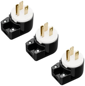3 Pack Right Angle Nema 5-15P US 3 Prong Plug Electrical Adapter,ETL Easy Assembly 90 Degree Angle USA Canada Male DIY Rewirable Power Plug, 12 Directions Adjustable AC Connector Power Converter 3 Pack Right Angle Nema 5-15P US 3 Prong Plug Electrical Adapter,ETL Easy Assembly 90 Degree Angle USA Canada Male DIY Rewirable Power Plug, 12 Directions Adjustable AC Connector Power Converter