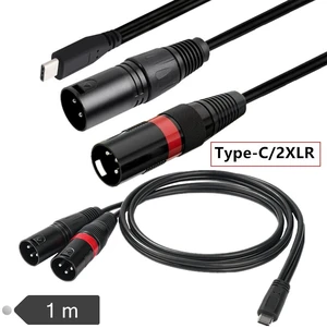 USB C to Dual XLR Male Audio Cable 3ft/1m, Stereo Type-C to 2 XLR Y-Splitter Cable for Smartphone, Laptop, Tablet to Active Speaker, Mixer, Amp | Compatible with Windows, macOS, iOS, Android USB C to Dual XLR Male Audio Cable 3ft/1m, Stereo Type-C to 2 XLR Y-Splitter Cable for Smartphone, Laptop, Tablet to Active Speaker, Mixer, Amp | Compatible with Windows, macOS, iOS, Android