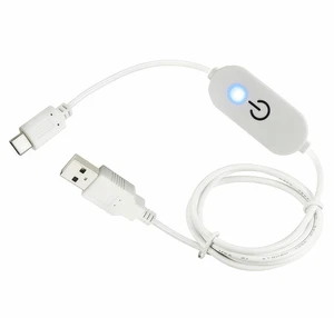 USB Type-C LED Strip Touch Dimmer Cord Single Colour Dimming On Off Switch Controller DC 5V-12V, Switch White ,3ft/1m USB Type-C LED Strip Touch Dimmer Cord Single Colour Dimming On Off Switch Controller DC 5V-12V, Switch White ,3ft/1m
