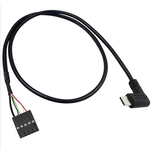 USB-C to 9-Pin USB 2.0 Motherboard Cable,9Pin USB Header to 90 Degree Angle USB-C Cable for Desktop Chassis Front Panel Upgrade;1.6ft/0.5m Left/Right Angle USB-C to 9-Pin USB 2.0 Motherboard Cable,9Pin USB Header to 90 Degree Angle USB-C Cable for Desktop Chassis Front Panel Upgrade;1.6ft/0.5m Left/Right Angle