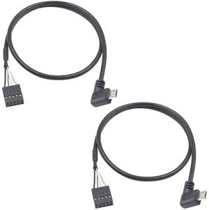 2-Pack USB 2.0 Motherboard 9pin 10pin Header to 90 Degree Left Angle Micro USB 5Pin Cable 1.6ft/50cm for Mini Monitor Sensor Panel Camera Left Angle 2-Pack USB 2.0 Motherboard 9pin 10pin Header to 90 Degree Left Angle Micro USB 5Pin Cable 1.6ft/50cm for Mini Monitor Sensor Panel Camera Left Angle