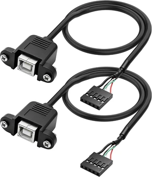 2 Pack USB2.0 Type-B Female Panel Mount to 5 Pin Female Header PCB,USB 2.0 B female panel mount to 5Pin F 0.1" header PCB motherboard cable,1.6ft/0.5m 2 Pack USB2.0 Type-B Female Panel Mount to 5 Pin Female Header PCB,USB 2.0 B female panel mount to 5Pin F 0.1" header PCB motherboard cable,1.6ft/0.5m
