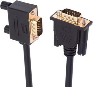 90 Degree Left Angled VGA RGB Male to Straight Male Extension Cable 3COAX+6C for Monitor Projector Computer,1.6ft/0.5m Left Angle 90 Degree Left Angled VGA RGB Male to Straight Male Extension Cable 3COAX+6C for Monitor Projector Computer,1.6ft/0.5m Left Angle