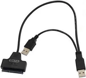 USB to SATA 22Pin easy drive transfer cable SATA 15 +7 2.5-inch hard drive with usb cable power supply,USB 2.0 to SATA Serial ATA 15+7 22P Adapter Cable For 2.5" HDD Hard Drive