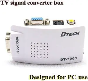 DTECH PC to TV Converter,up to 1600X1024@85HZ, PC MAC VGA to AV Composite and RCA S-Video for TV/Projector Converter terminal converter box (DT-7001 ) DTECH PC to TV Converter,up to 1600X1024@85HZ, PC MAC VGA to AV Composite and RCA S-Video for TV/Projector Converter terminal converter box (DT-7001 )