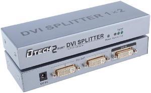 DTECH 2 Port DVI Video Splitter Dual Monitor (1 in 2 out Splits 1 Video Signal to Dual Display) up to 1920x1200 Resolution Supports Cascade Connection(DT7023)