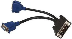 DVI-I Male to 2 Dual VGA Female Monitor Video Splitter adapter Cable, DVI-I 24+5 to 2 Dual VGA Female Cable Adapter Splitter DVI-I Male to 2 Dual VGA Female Monitor Video Splitter adapter Cable, DVI-I 24+5 to 2 Dual VGA Female Cable Adapter Splitter