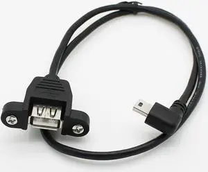 USB A Female Panel Mount Screw holes To Mini USB 5P Male Extension 90 degree cable,Mini USB 2.0 Socket Printer Panel Mount Cable ,USB-A F To Mini usb M Connector 5pin Adapter Cable USB A Female Panel Mount Screw holes To Mini USB 5P Male Extension 90 degree cable,Mini USB 2.0 Socket Printer Panel Mount Cable ,USB-A F To Mini usb M Connector 5pin Adapter Cable