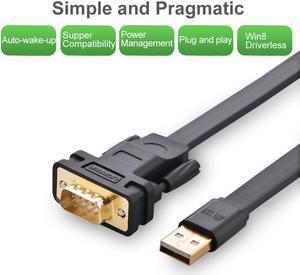 USB to RS232 DB9 9 pin Serial Male Converter Adapter Cable 20206  Compatible with 10/8.1/8/7/RT/Vista/XP//2000 and Mac OS X 10.6 to 10.11 EI Capitan and Above with FTDI Chipset Gold Plated,1m, 20206