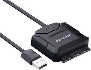 USB 2.0 to SATA Converter,USB 2.0 to Serial ATA 15+7 22P Adapter Converter Adapter Cable 5Gbps for 2.5/ 3.5 inch SATA HDD/SSD, BLU-RAY DVD, CD-ROM, DVD-ROM, CD-RW with 12V/2A Power Adapter 20215+20359