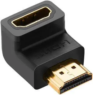 HDMI 90 Degree Right Angle Adapter, Gold Plated High Speed HDMI Male to Female Connector Adapter 20109 HDMI 90 Degree Right Angle Adapter, Gold Plated High Speed HDMI Male to Female Connector Adapter 20109