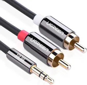 Gold Plated 3.5mm to 2RCA Audio Auxiliary Stereo Y Splitter Cable Male to Male Gold Plated, 10ft/3m 10590 Gold Plated 3.5mm to 2RCA Audio Auxiliary Stereo Y Splitter Cable Male to Male Gold Plated, 10ft/3m 10590