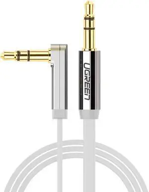 3.5mm Auxiliary Audio Jack to Jack cable 90 Degree Right Angle for Apple iPhone, iPod, iPad, Samsung,Smartphones & Tablets and Speakers,24K Gold Plated Male to Male (3FT/1M, White) 10757 3.5mm Auxiliary Audio Jack to Jack cable 90 Degree Right Angle for Apple iPhone, iPod, iPad, Samsung,Smartphones & Tablets and Speakers,24K Gold Plated Male to Male (3FT/1M, White) 10757
