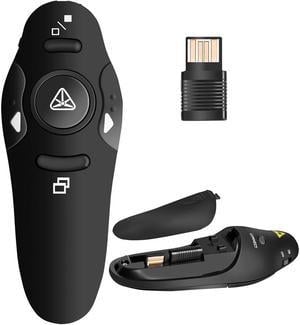 Wireless Presenter with Laser Pointer ,RF 2.4GHz Wireless Presenter Remote Presentation USB Control PowerPoint PPT Clicker