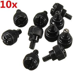 10pcs New Computer Case Thumb Screws Black Size:6# 32X5mm,Computer/pc case straight twist screws
